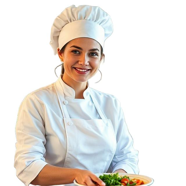 women chef cooking in restaurant